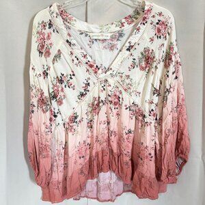 Penelope Rose Womens Top XL Babydoll‎ Cottagecore Fairy Lace Boho Hombre 18605